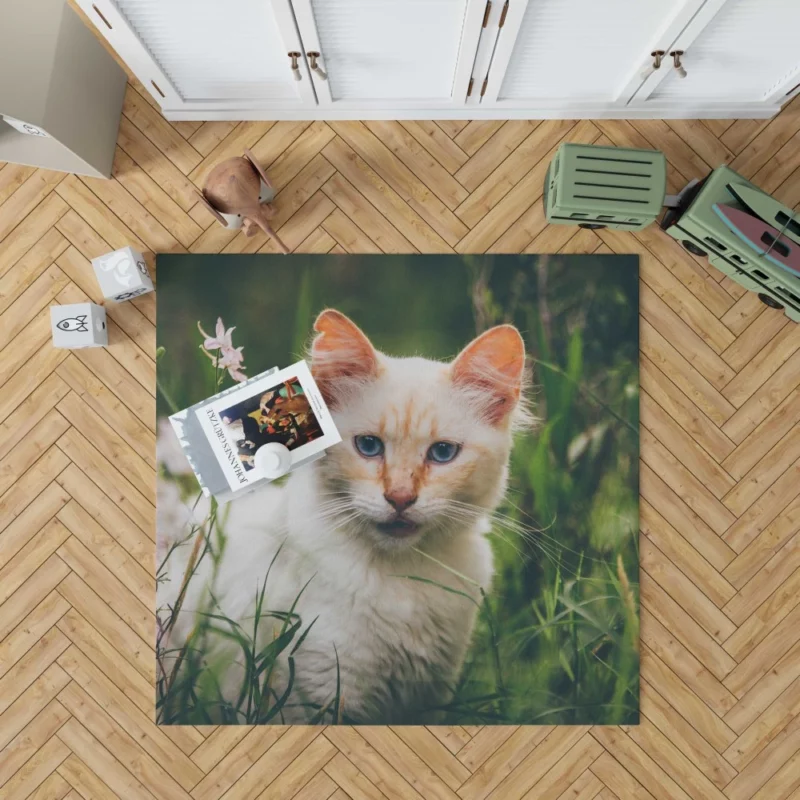 Feline Grace in Winter Wonderland Rug