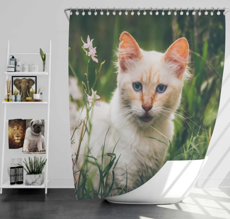 Feline Grace in Winter Wonderland Shower Curtain