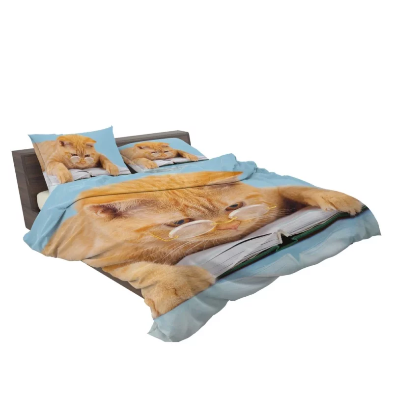 Feline Scholar Glasses & Books Bedding Set 2