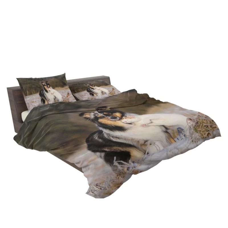 Feline and Canine Companionship Adorable Bedding Set 2