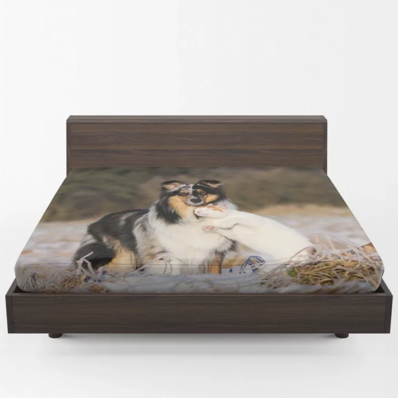 Feline and Canine Companionship Adorable Fitted Sheet