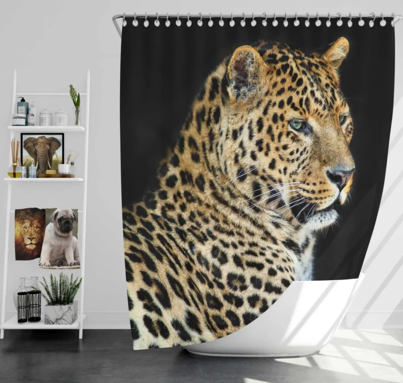 Fierce Wilderness Leopard Power Shower Curtain