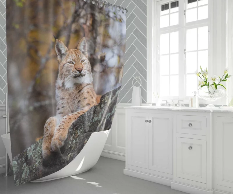 Fierce Wilderness Lynx Power Shower Curtain 1