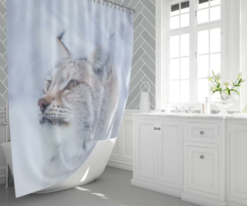 Fierce Wilderness Stance Lynx Shower Curtain 1