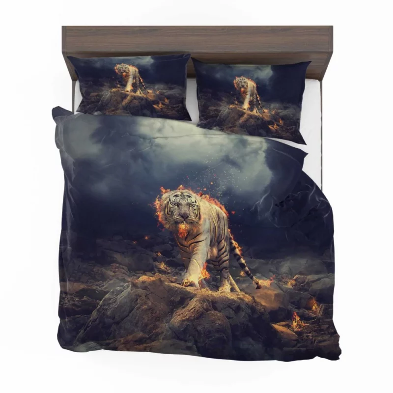 Fiery White Tiger CGI Marvel Bedding Set 1