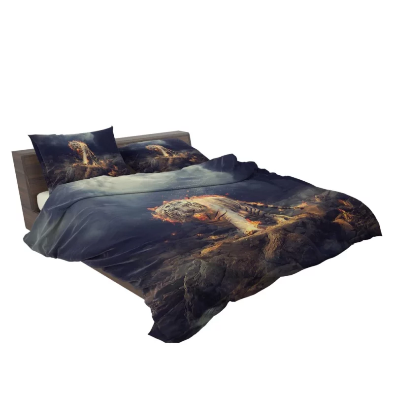 Fiery White Tiger CGI Marvel Bedding Set 2