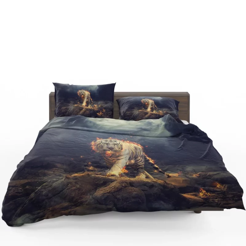 Fiery White Tiger CGI Marvel Bedding Set