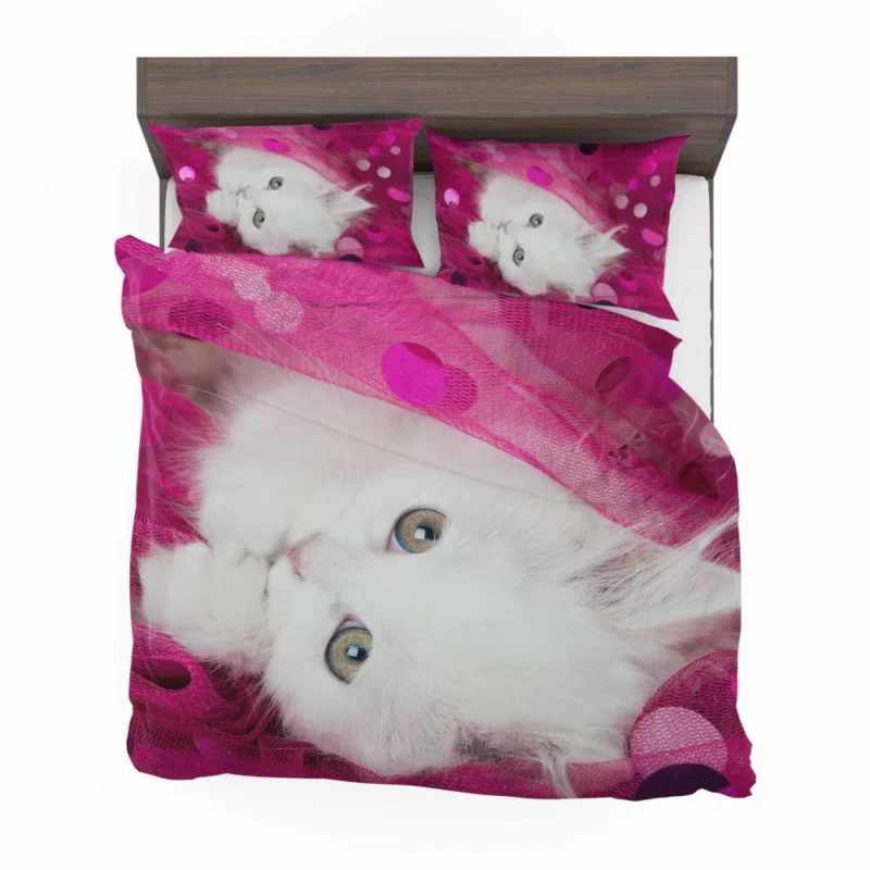 Fluffy White Kitten Innocent Delight Bedding Set 1