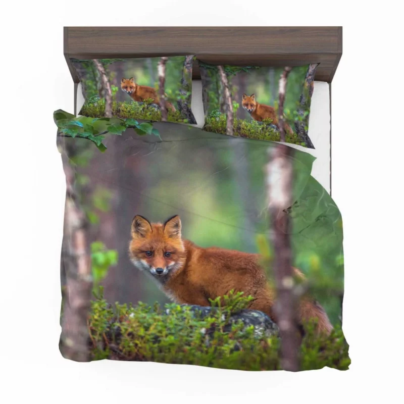 Forest Fox Mysterious Charm Natural Beauty Bedding Set 1