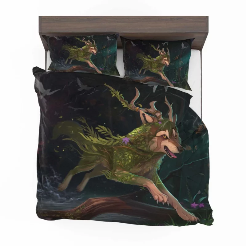 Forest Horned Wolf Enchanted Wilderness Bedding Set 1