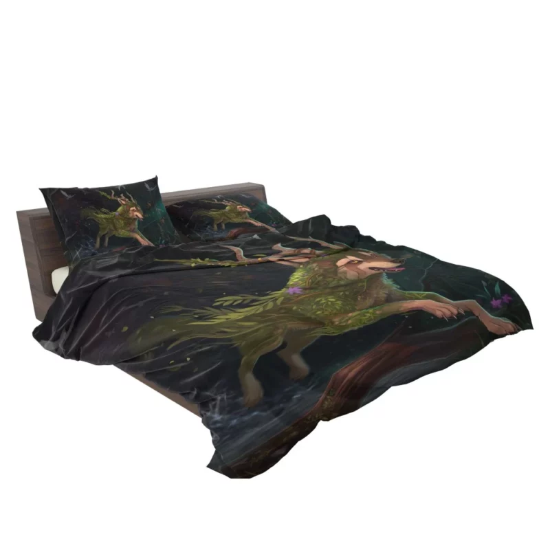 Forest Horned Wolf Enchanted Wilderness Bedding Set 2