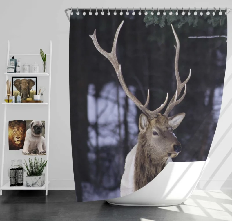 Forest Nobility Majestic Deer Shower Curtain