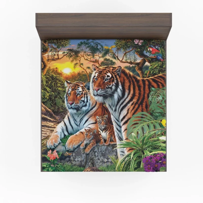 Forest Tiger Gaze Enchanted Beauty Fitted Sheet 1