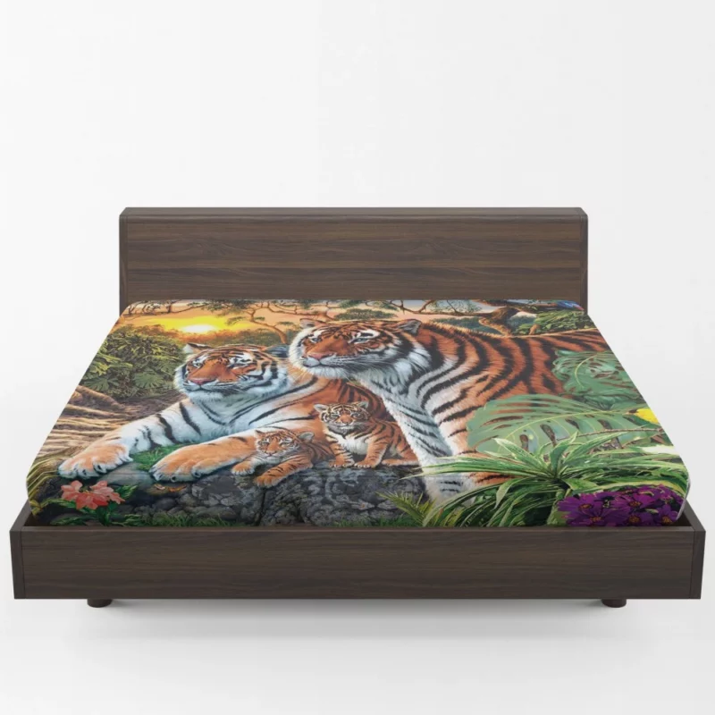 Forest Tiger Gaze Enchanted Beauty Fitted Sheet