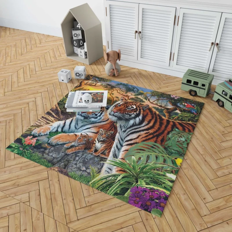 Forest Tiger Gaze Enchanted Beauty Rug 1