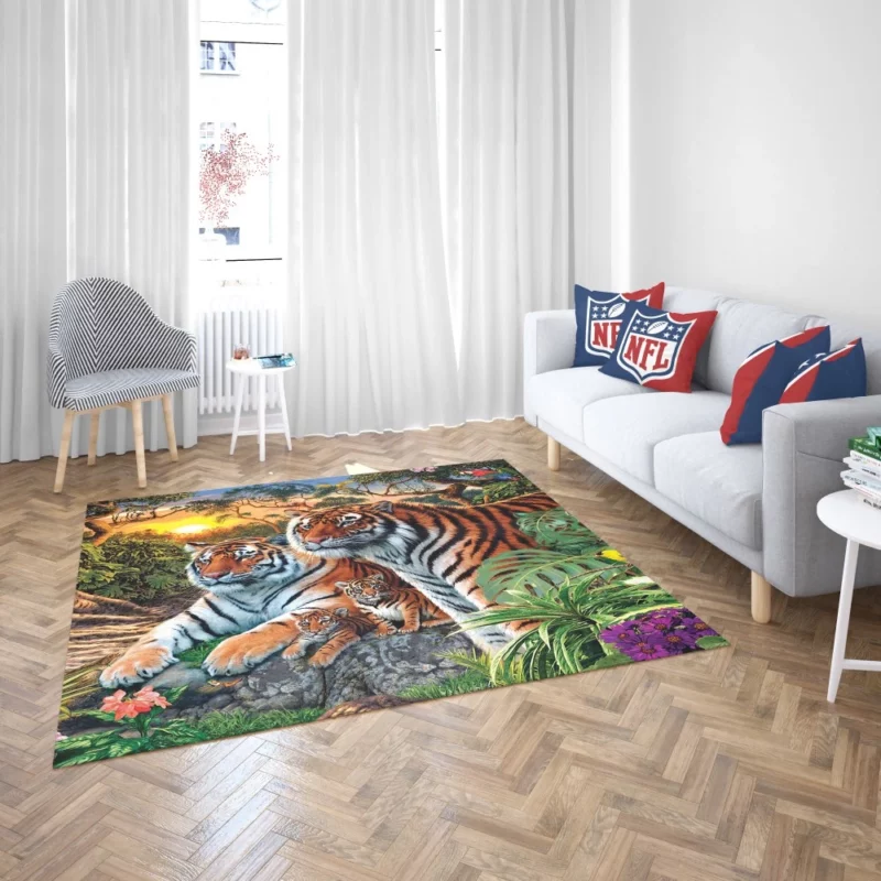 Forest Tiger Gaze Enchanted Beauty Rug 2