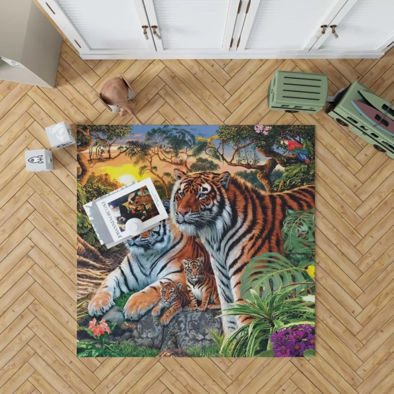 Forest Tiger Gaze Enchanted Beauty Rug