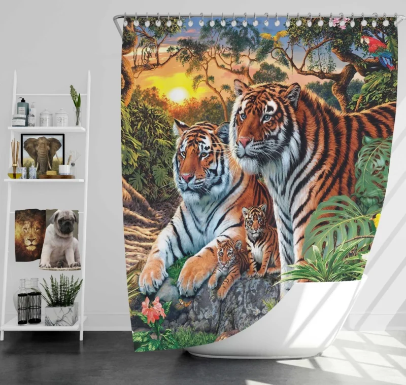 Forest Tiger Gaze Enchanted Beauty Shower Curtain