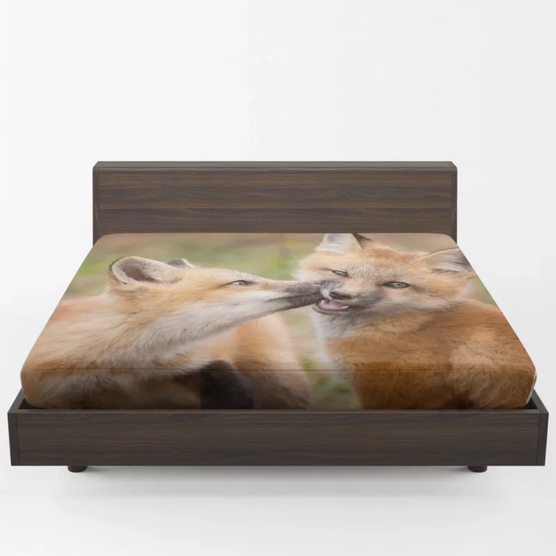 Fox Cub Playful Wilderness Spirit Fitted Sheet