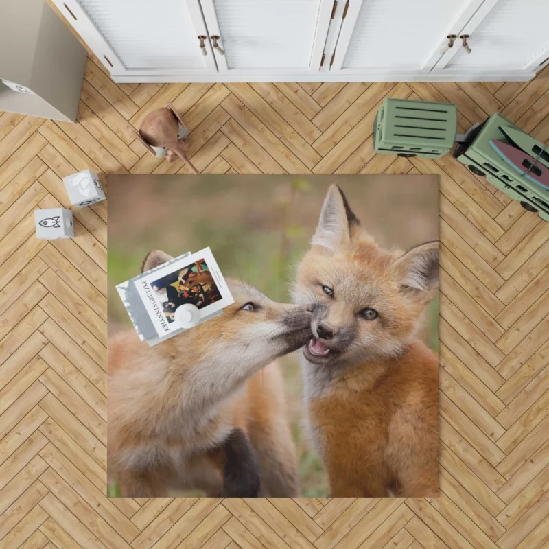 Fox Cub Playful Wilderness Spirit Rug