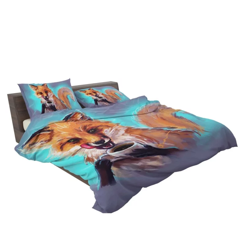 Fox Enjoying Coffee Fantasy Delight Bedding Set 2