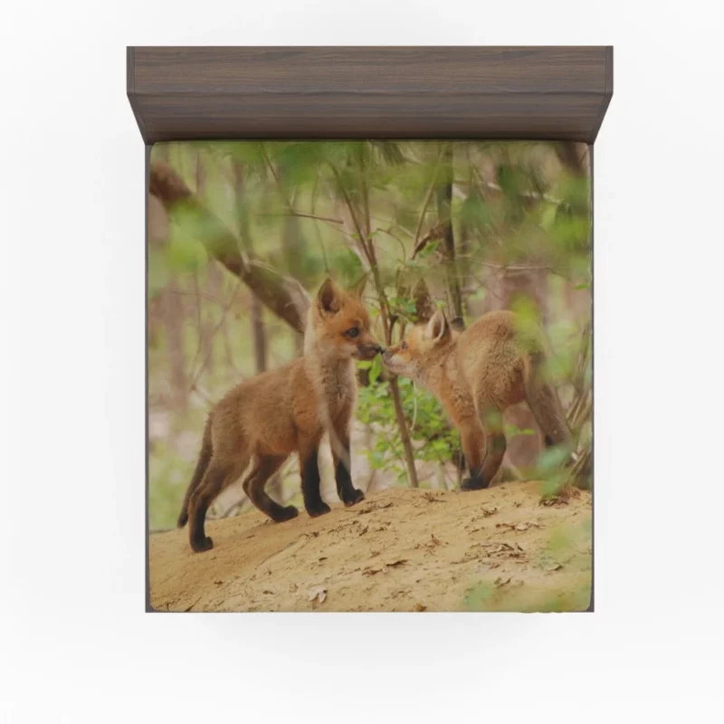 Fox Mysterious Gaze Wilderness Charm Fitted Sheet 1