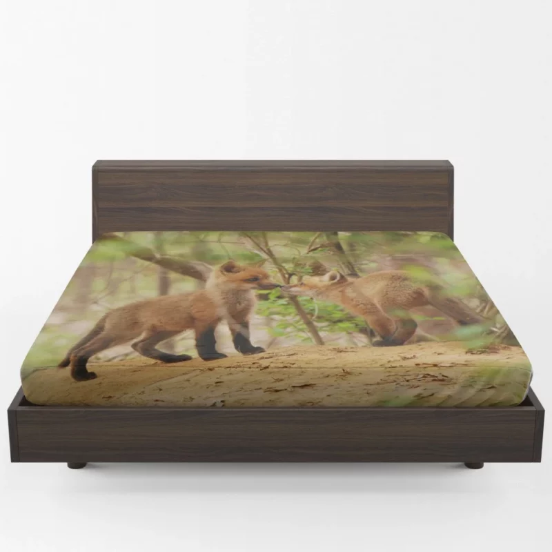 Fox Mysterious Gaze Wilderness Charm Fitted Sheet