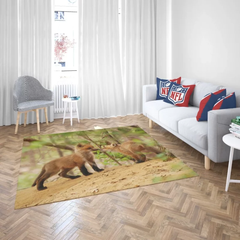 Fox Mysterious Gaze Wilderness Charm Rug 2