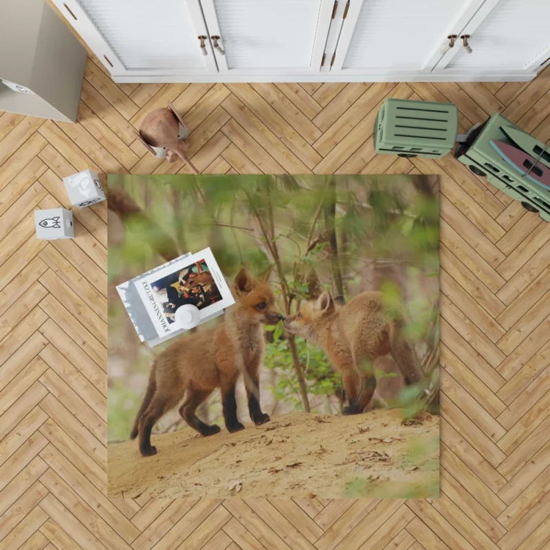 Fox Mysterious Gaze Wilderness Charm Rug