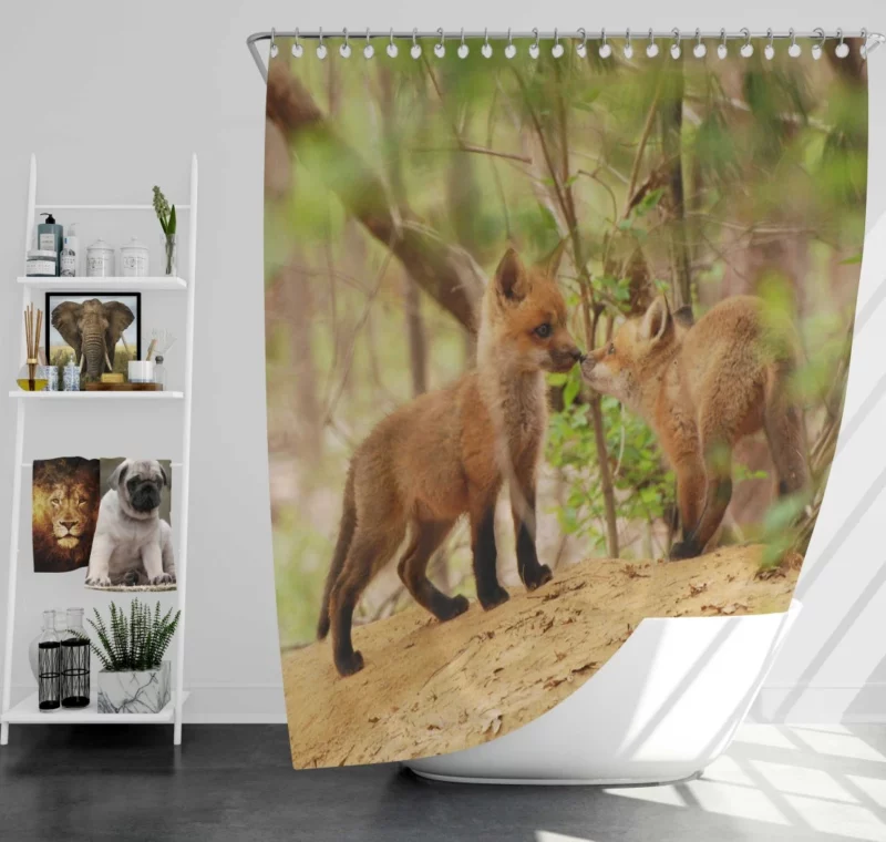 Fox Mysterious Gaze Wilderness Charm Shower Curtain