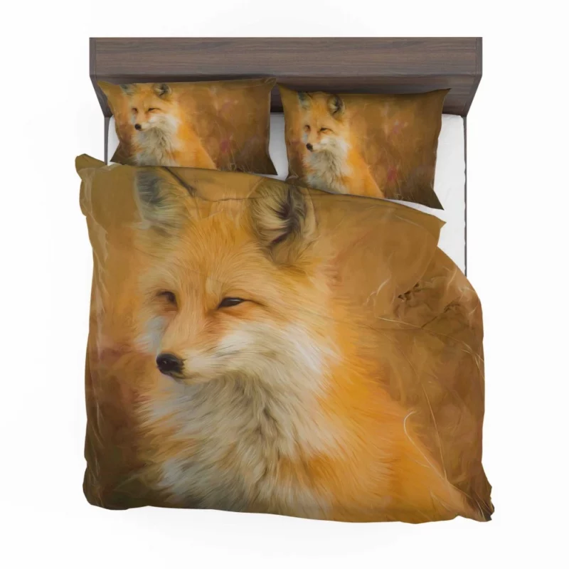 Fox in Artistic Oil Painting Filter Furry Vision Bedding Set 1