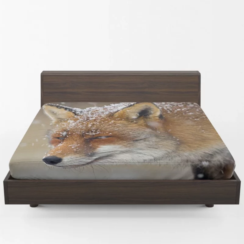 Fox in Snowfall Fitted Sheet