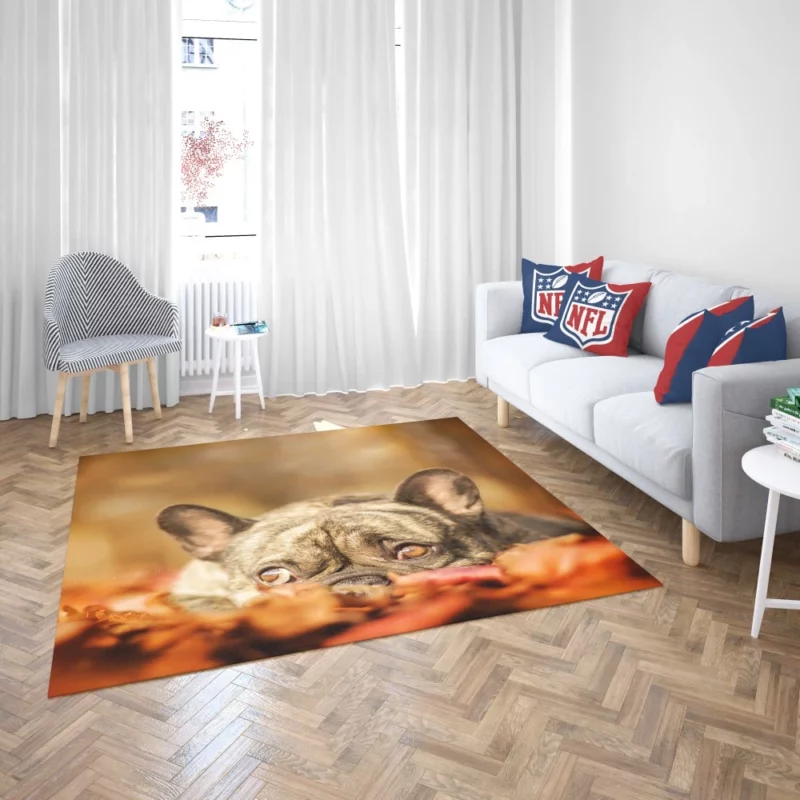 French Bulldog Autumn Adventure Rug 2