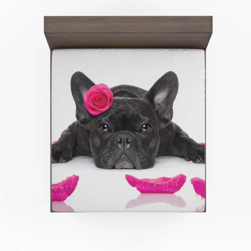 French Bulldog with Petal Charm Fitted Sheet 1