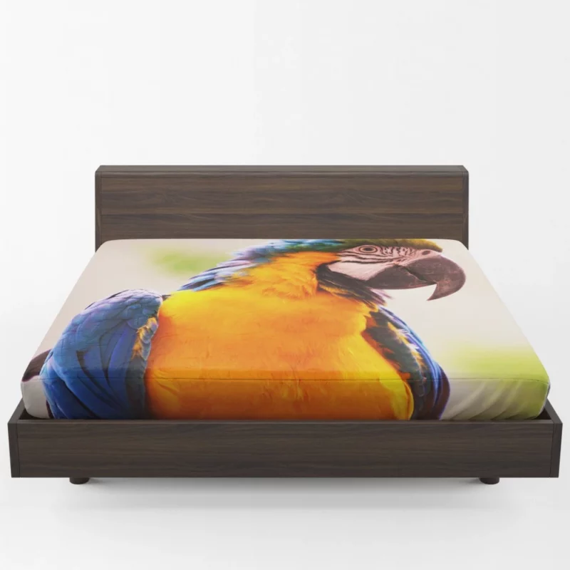 Friendly Parrot Playful Greeting Tropical Companion Fitted Sheet