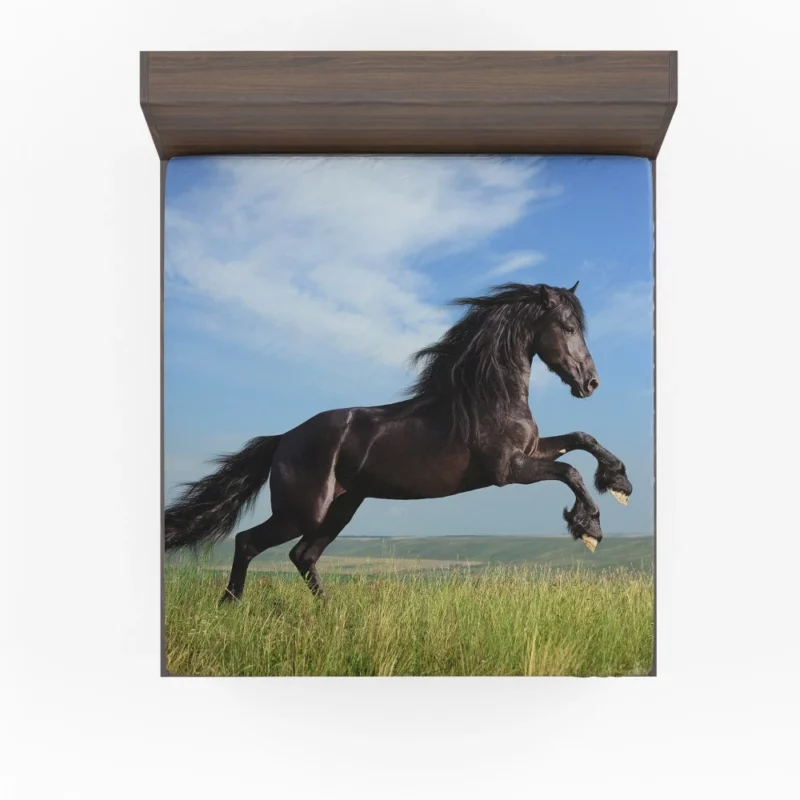 Friesian Horse Elegance in Motion Fitted Sheet 1