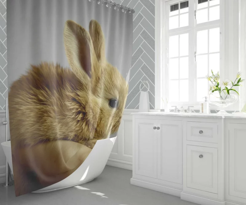 Furry Bunny Delightful Innocence Shower Curtain 1