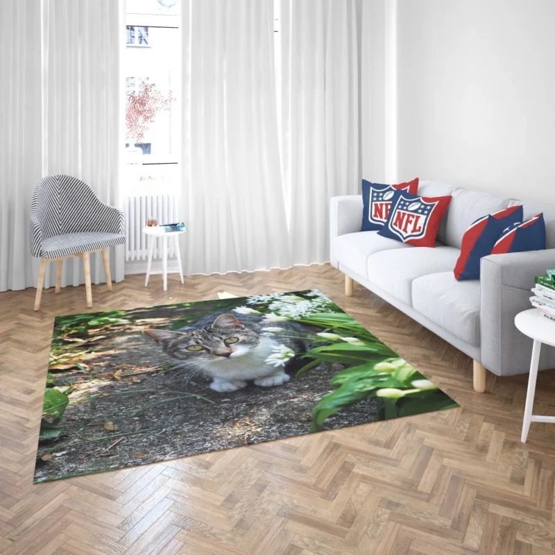 Garden Cat Serene Stare Natural Beauty Rug 2