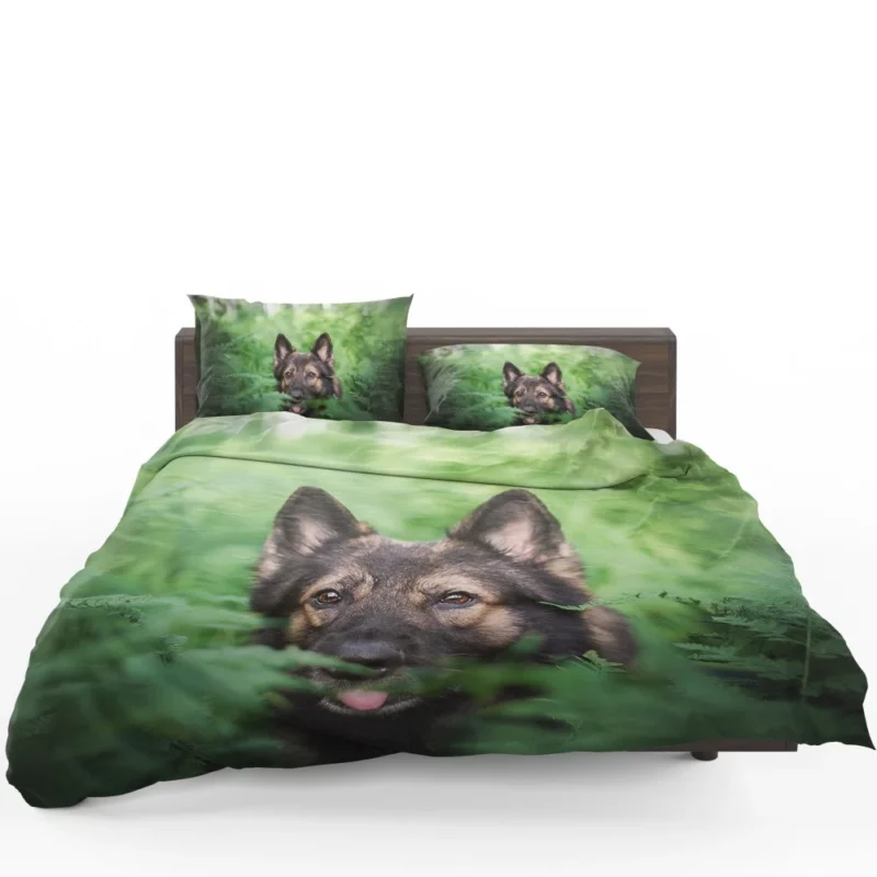 German Shepherd Amidst Ferns Canine Majesty Bedding Set