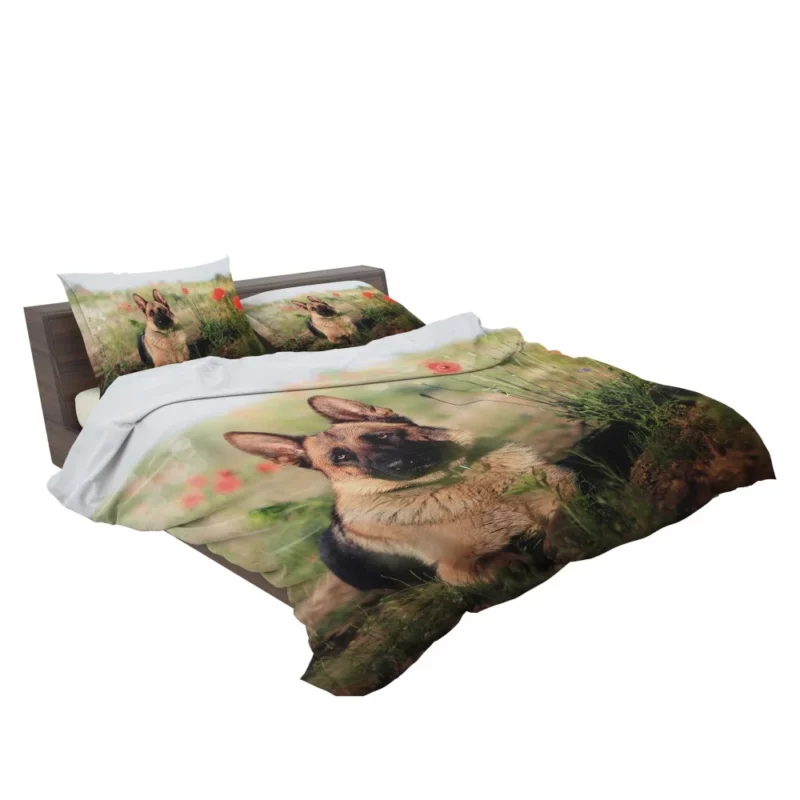 German Shepherd Amidst Poppies Summer Serenity Bedding Set 2