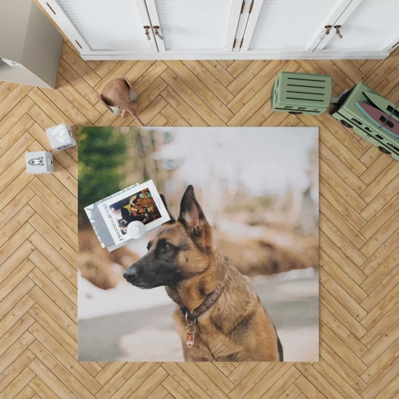 German Shepherd Autumn Stroll Rug