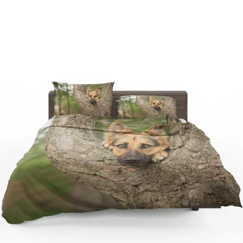 German Shepherd Bokeh Gaze Furry Beauty Bedding Set