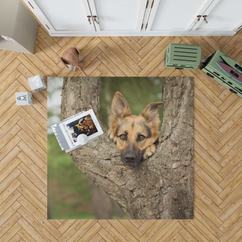 German Shepherd Bokeh Gaze Furry Beauty Rug