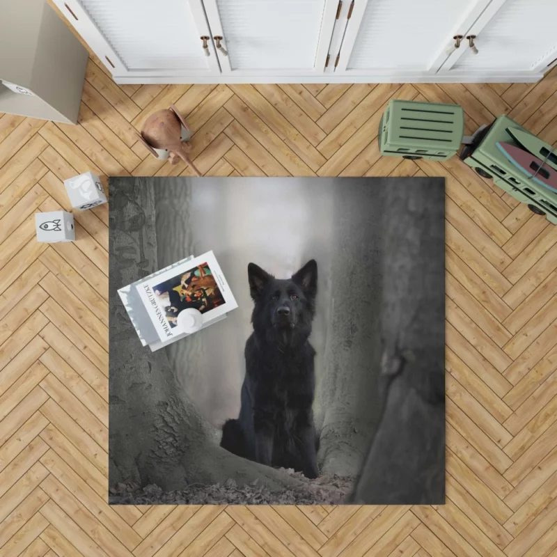 German Shepherd Captivating Gaze Rug