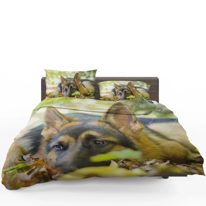 German Shepherd Cute Rest Autumnal Beauty Bedding Set