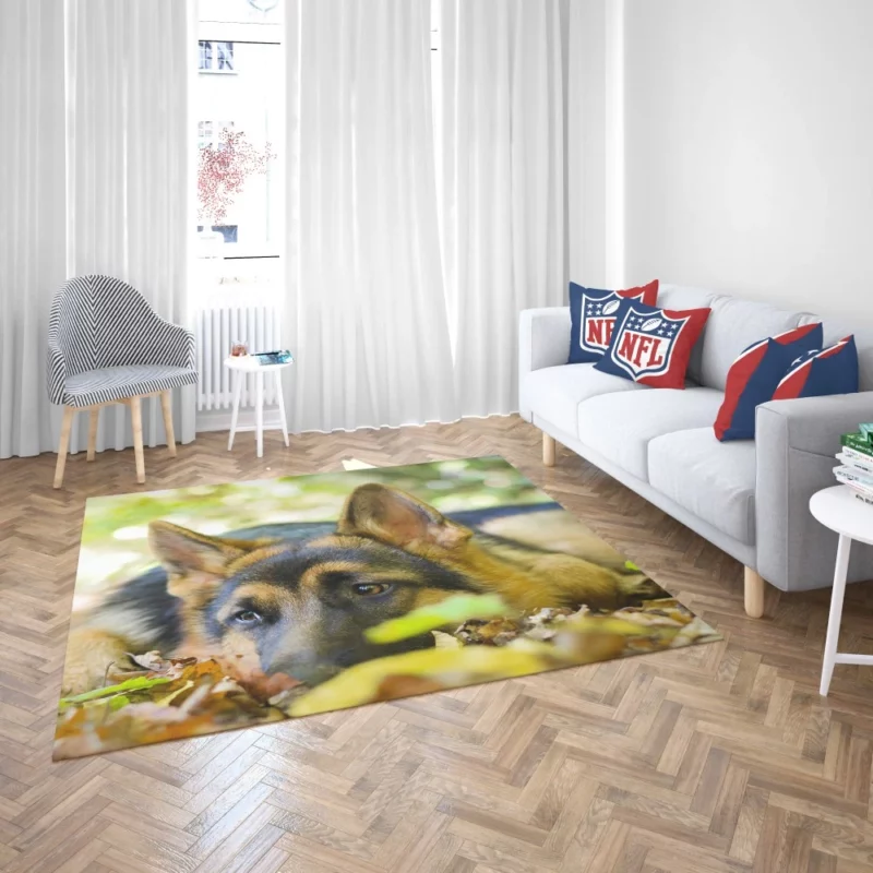 German Shepherd Cute Rest Autumnal Beauty Rug 2