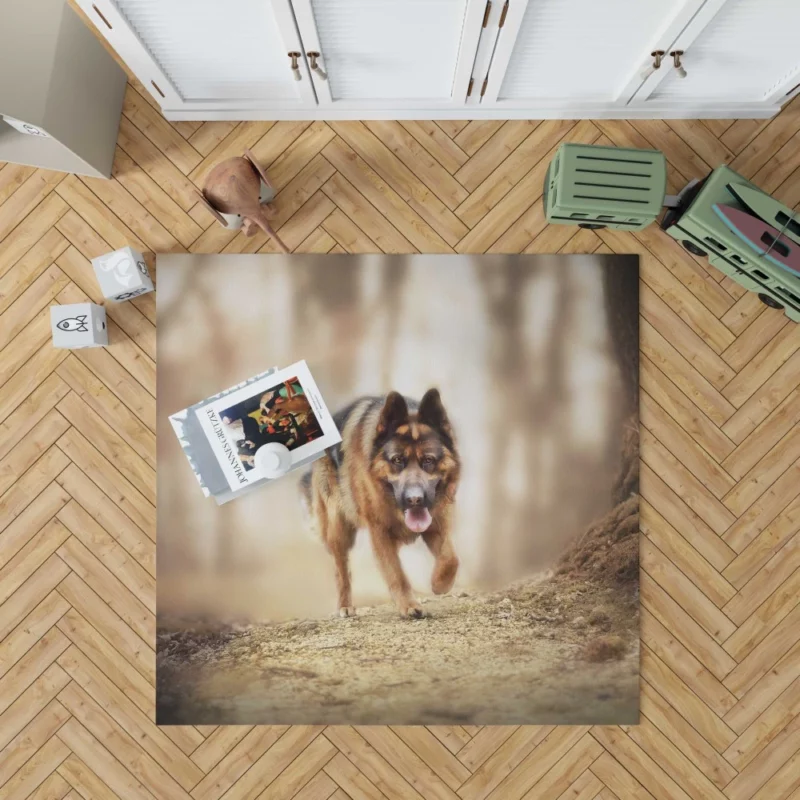 German Shepherd Depth of Field Gaze Rug