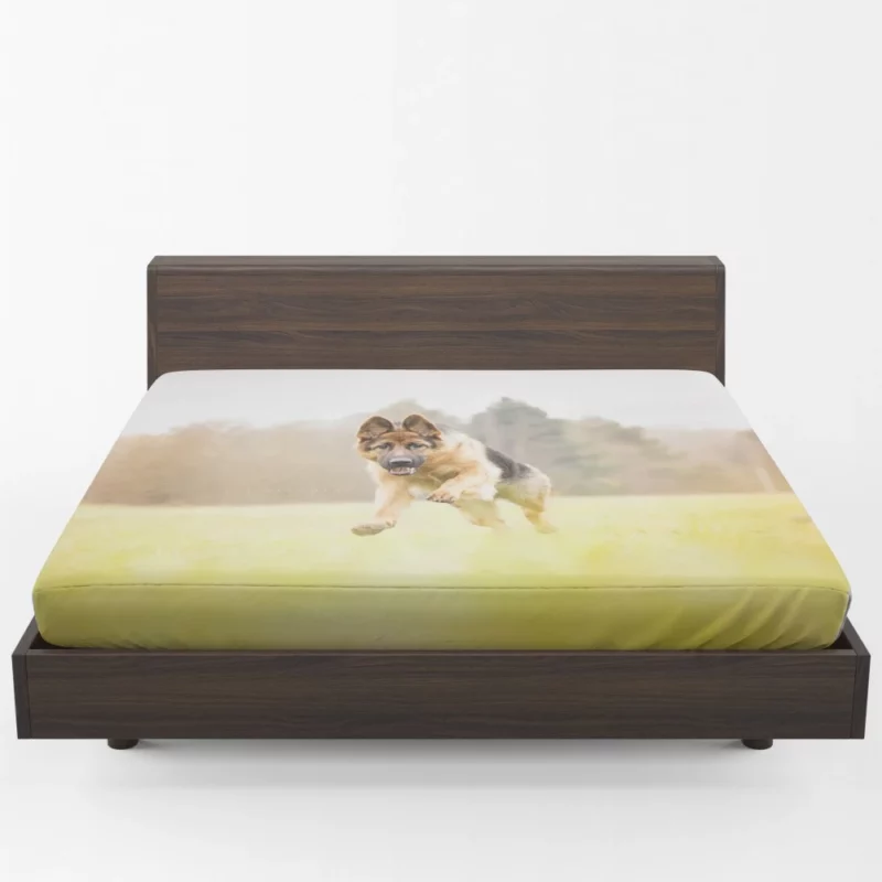 German Shepherd Depth of Field Majesty Fitted Sheet