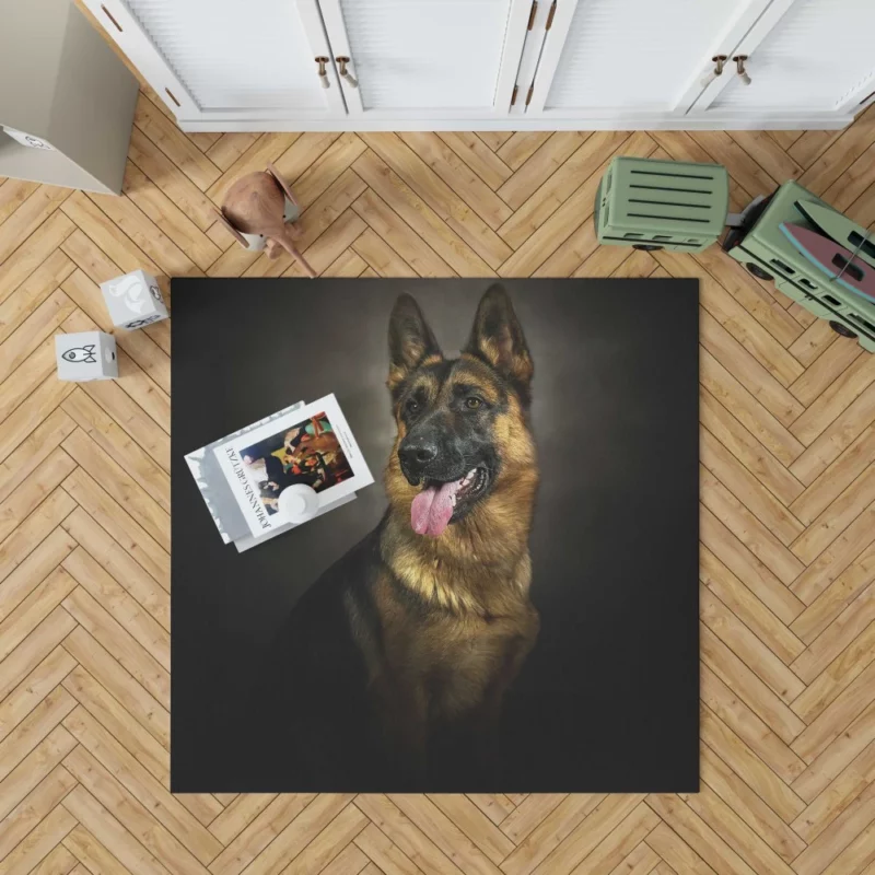 German Shepherd Dignified Portrait Canine Majesty Rug