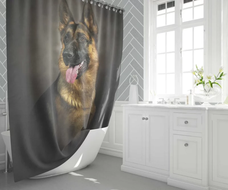 German Shepherd Dignified Portrait Canine Majesty Shower Curtain 1